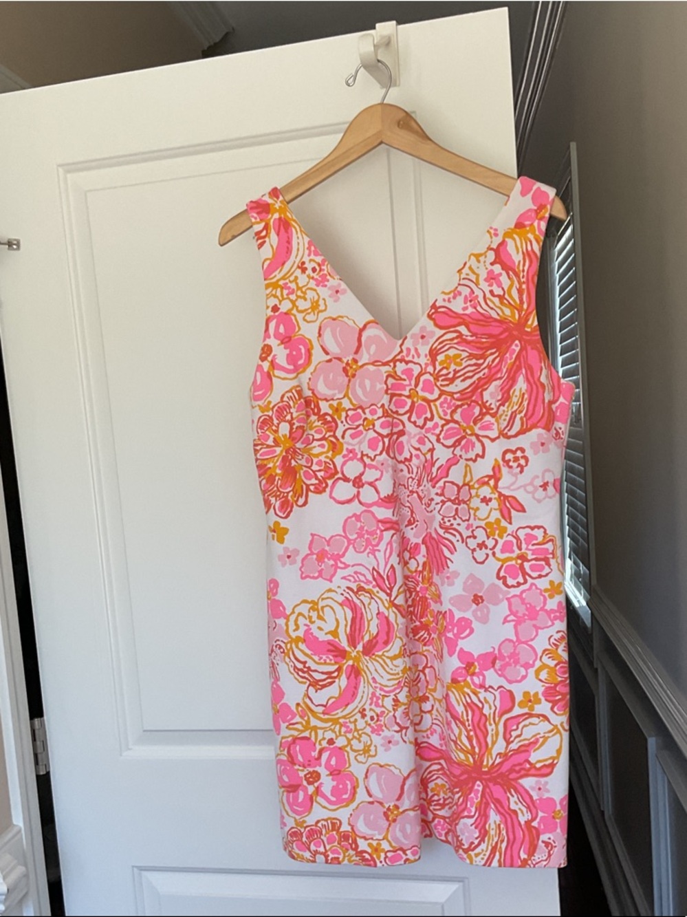 Lilly Pulitzer Pink Logo Tag on White Knit